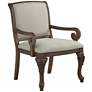 Kensington Hill Diana Beige Upholstered Wood Arm Traditional Accent Chair