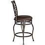 5_Kensington Hill Hartley 25 1/2" Wood and Bronze Swivel Counter Stool more views