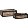 3_Kensington Hill Jamboree Black Wood and Mesh Decorative Boxes Set of 2