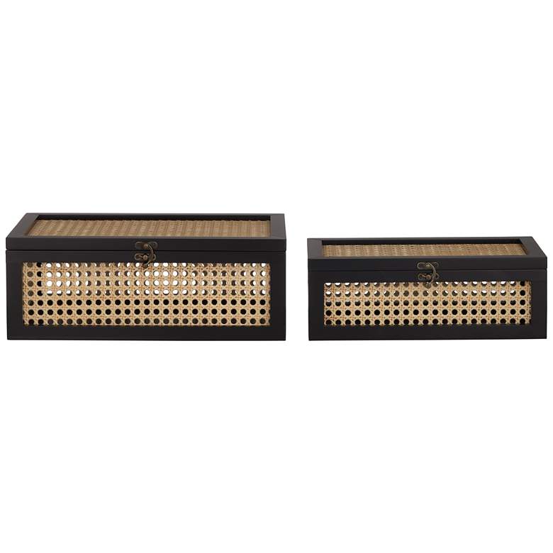 Image 7 Kensington Hill Jamboree Black Wood and Mesh Decorative Boxes Set of 2 more views