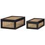 Kensington Hill Jamboree Black Wood and Mesh Decorative Boxes Set of 2 in scene