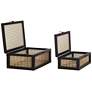 Kensington Hill Jamboree Black Wood and Mesh Decorative Boxes Set of 2 in scene