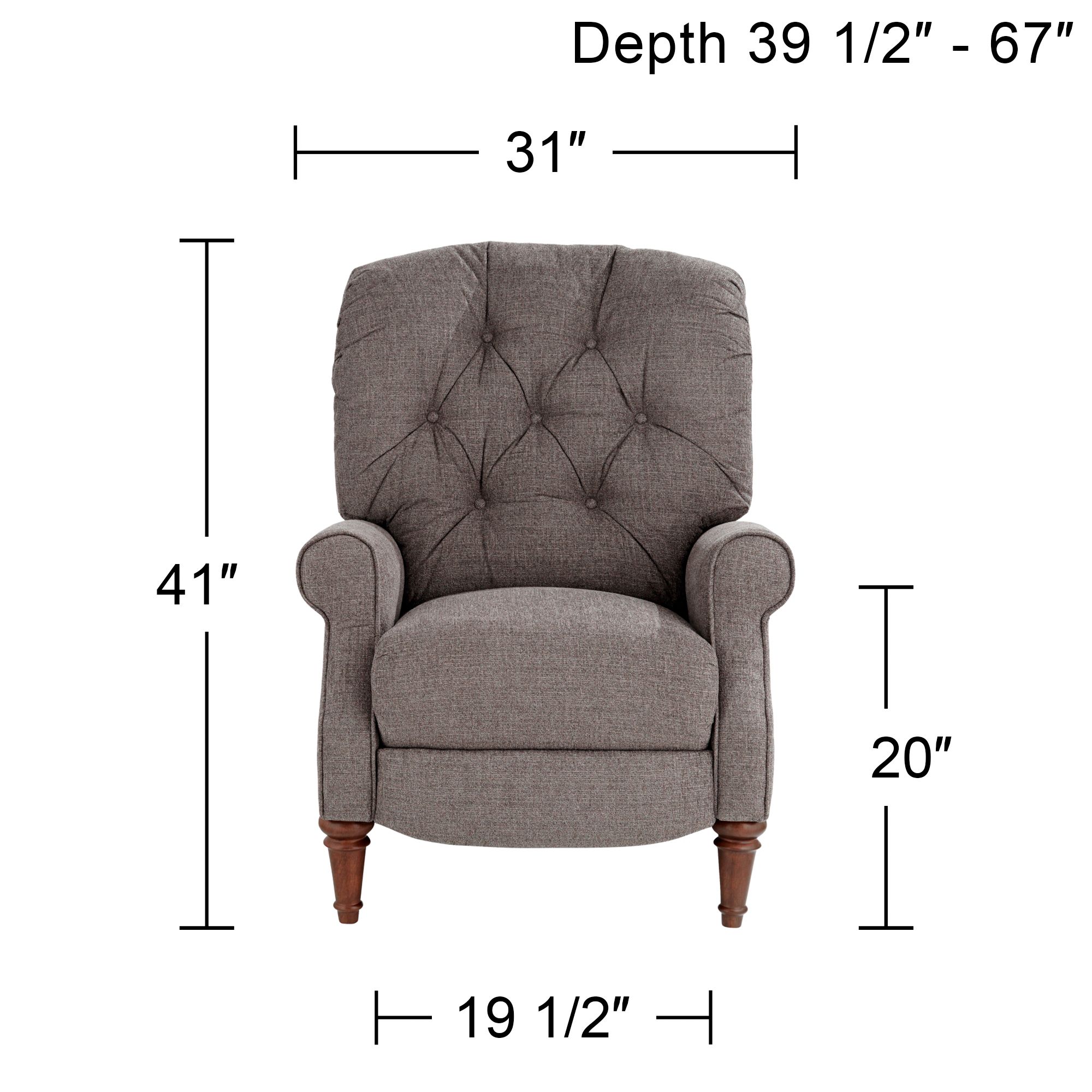 Kensington Hill Melissa 31" Wide Ash Gray Fabric 3-Way Recliner