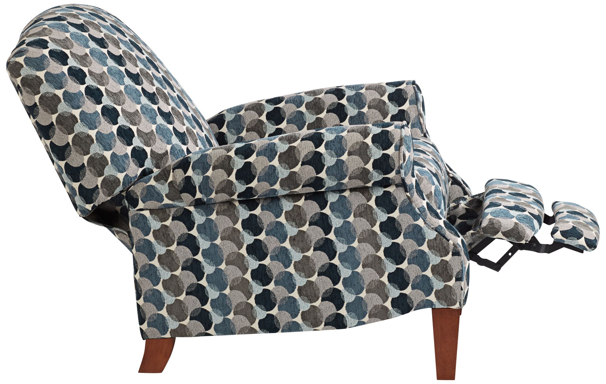 Kensington Hill Morris Bubbles Ink Blue Push-Thru Recliner