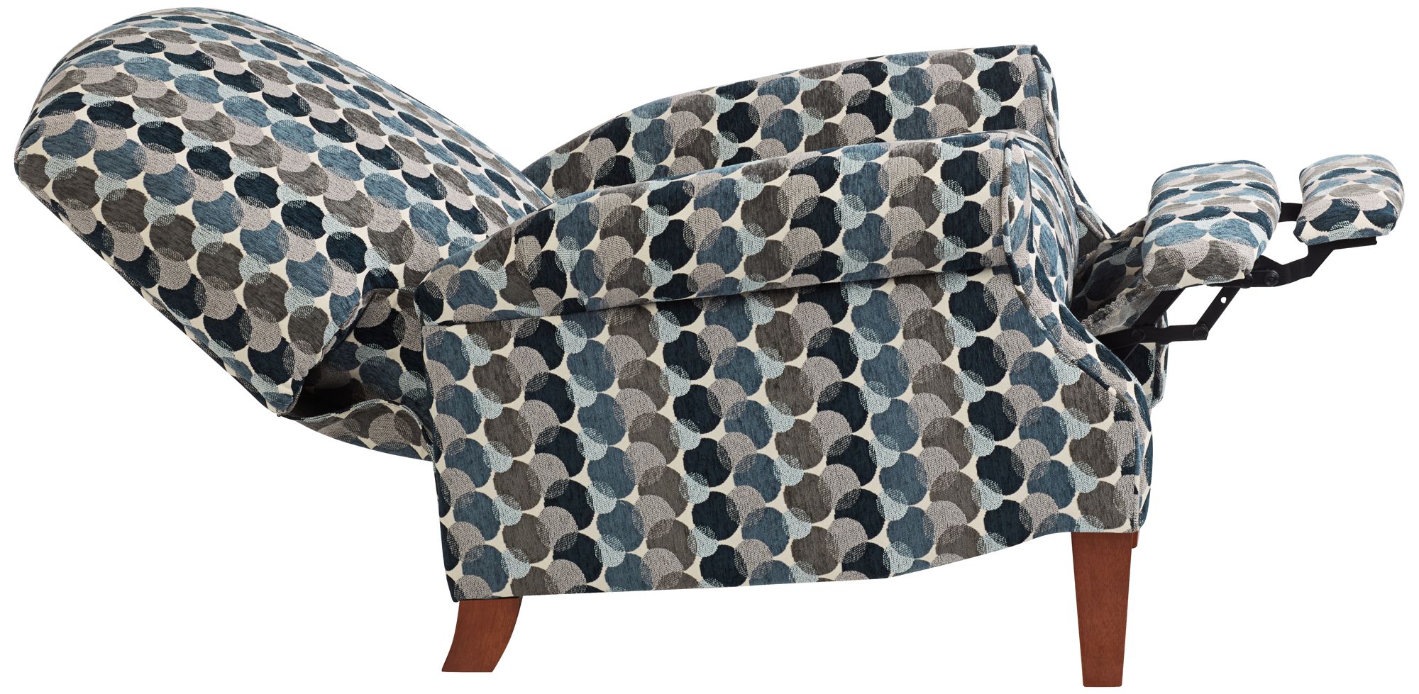 Kensington Hill Morris Bubbles Ink Blue Push-Thru Recliner