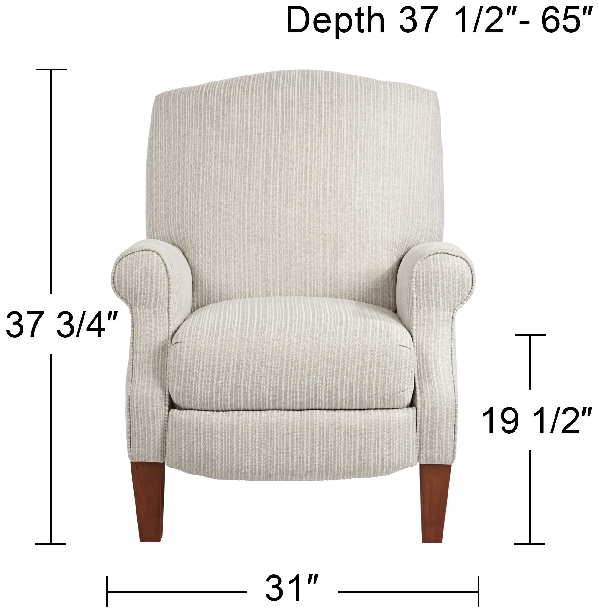 Kensington Hill Morris Off-White with Gray Pinstripe 3-Way Recliner