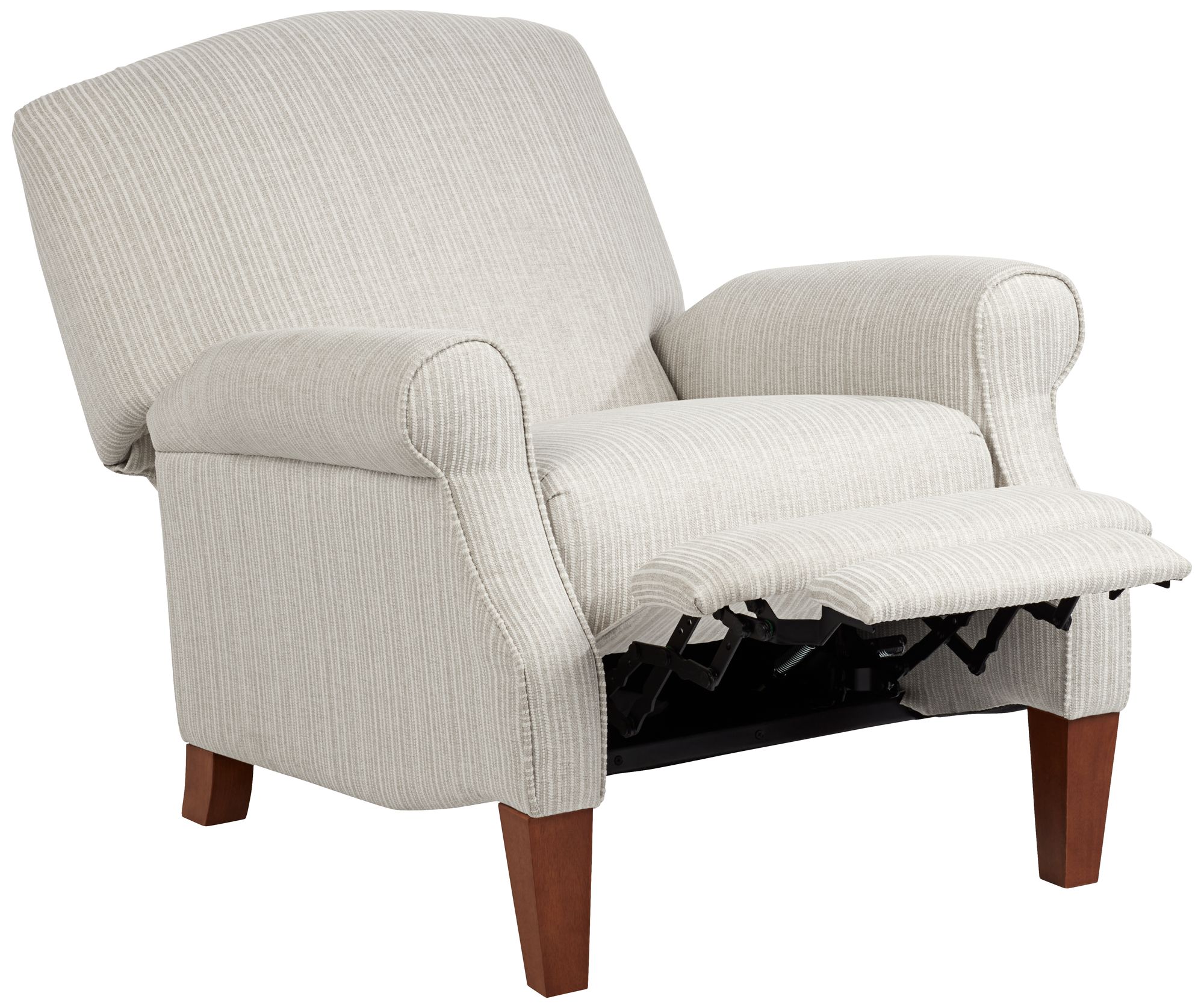 Kensington Hill Morris Off-White with Gray Pinstripe 3-Way Recliner