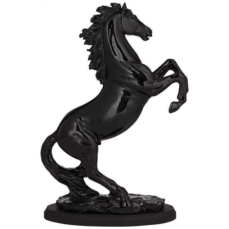 Image 1 Kensington Hill Prancer Stallion 15" High Black Finish Horse Statue