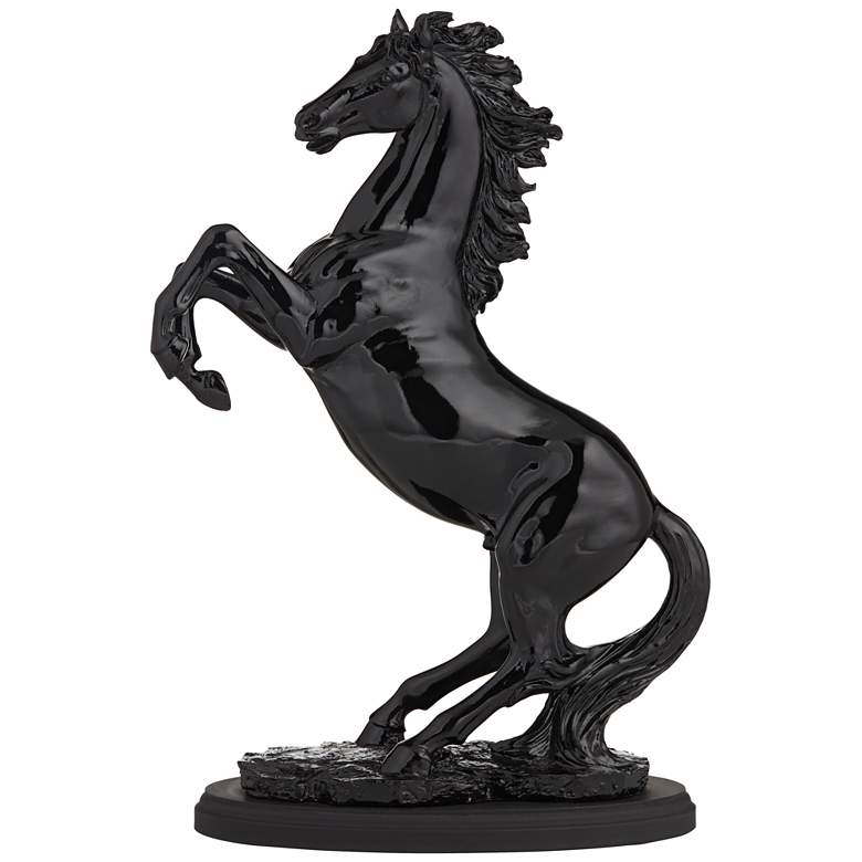 Image 7 Kensington Hill Prancer Stallion 15" High Black Finish Horse Statue more views