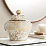 Kensington Hill Seabaugh 9 1/2" White and Gold Ginger Jar with Lid