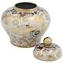 Kensington Hill Seabaugh 9 1/2" White and Gold Ginger Jar with Lid
