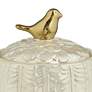 4_Kensington Hill Spar 7 1/2" Pearl White Decorative Jar with Gold Bird more views