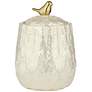 6_Kensington Hill Spar 7 1/2" Pearl White Decorative Jar with Gold Bird more views