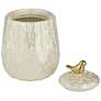 7_Kensington Hill Spar 7 1/2" Pearl White Decorative Jar with Gold Bird more views