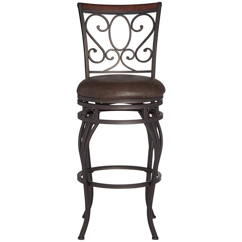 Image 5 Kensington Hill Trevi 21 3/4" Wide Metal Scroll Swivel Counter Stool more views