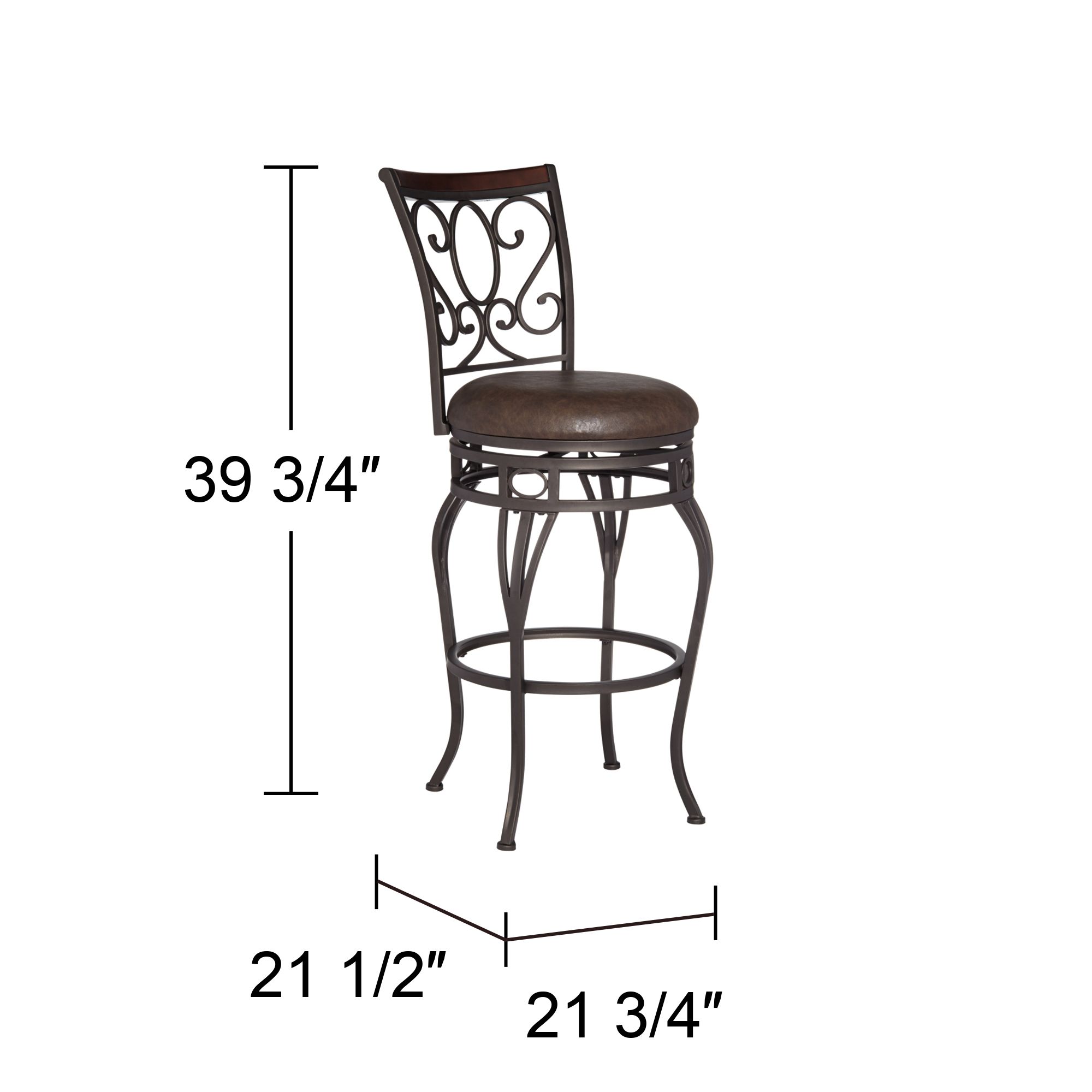 Kensington Hill Trevi 21 3/4"W Scroll Swivel Counter Stool Set of 2