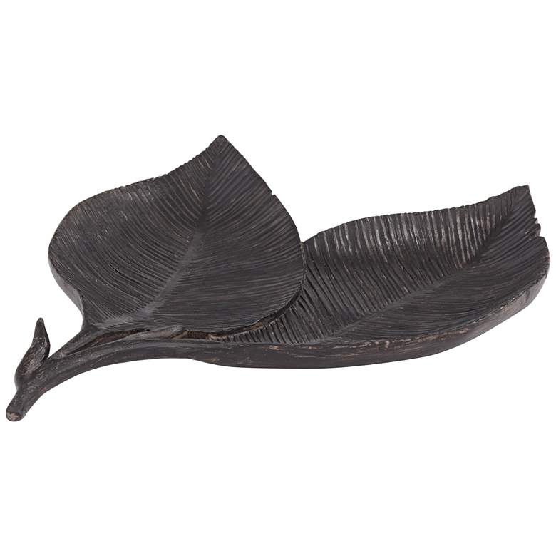 Image 1 Kensington Hill Woodland Leaves 11" Wide Dark Brown Decorative Bowl