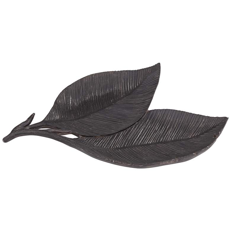 Image 3 Kensington Hill Woodland Leaves 11 inch Wide Dark Brown Decorative Bowl more views