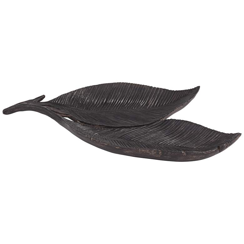 Image 4 Kensington Hill Woodland Leaves 11 inch Wide Dark Brown Decorative Bowl more views