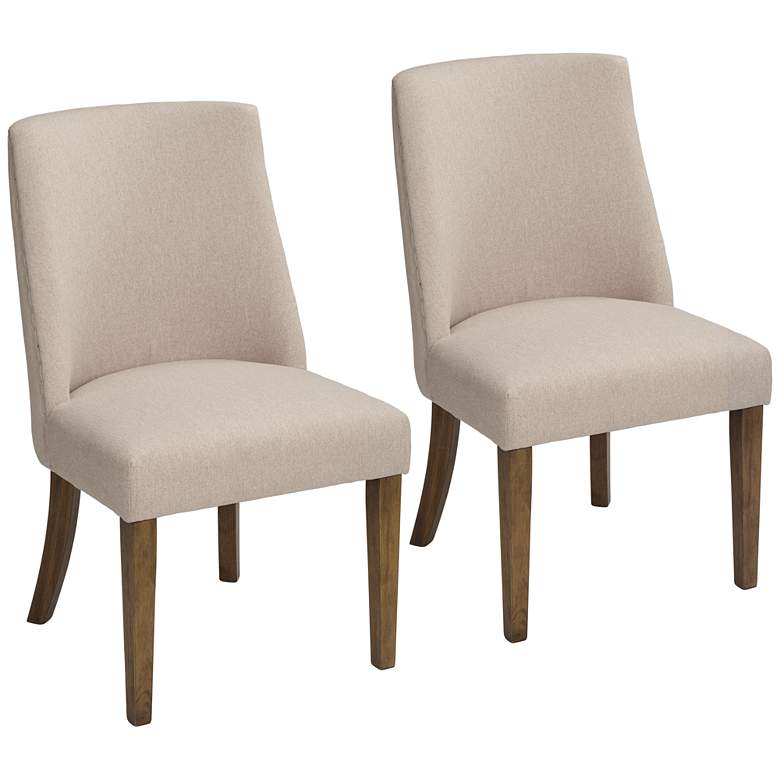 Image 1 Kensington Parson Cream Upholstered Dining Chairs Set of 2