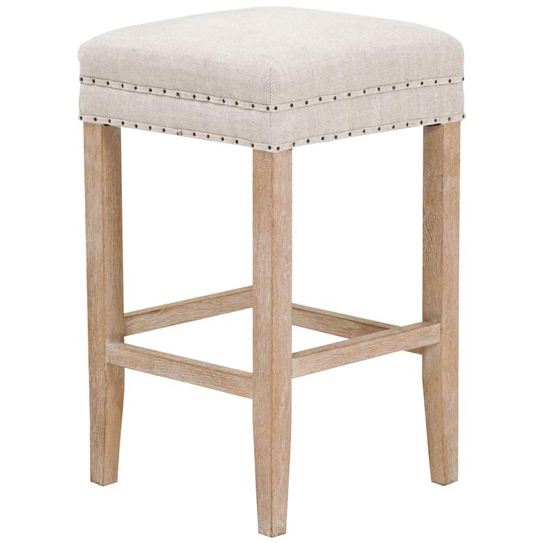 Image 1 Kent 27" Bisque French Linen and Stone Wash Counter Stool