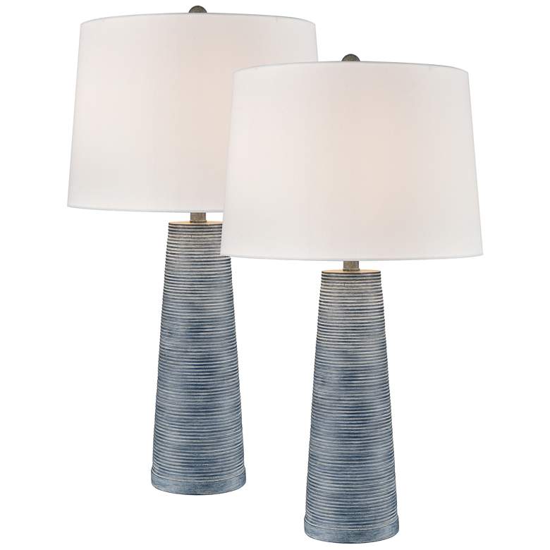 Image 1 Kent 31 inch High 1-Light Table Lamp - Set of 2 Dark Blue
