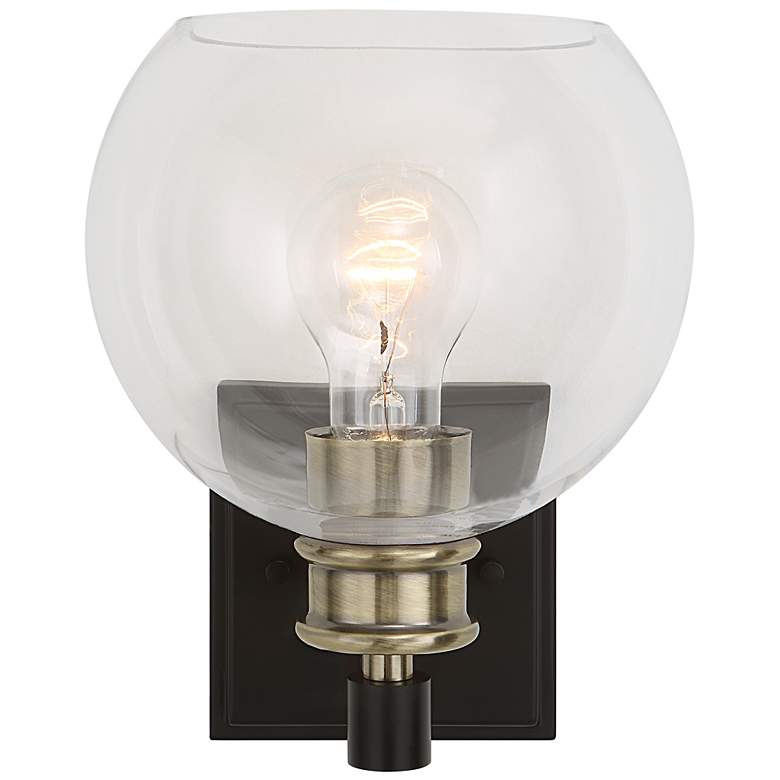 Image 2 Kent Black and Antique Brass 1 Lt Sconce