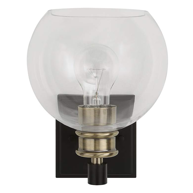 Image 3 Kent Black and Antique Brass 1 Lt Sconce more views