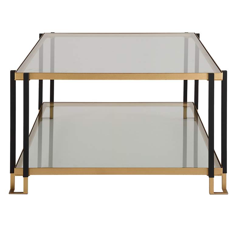 Image 5 Kentmore 48" Wide x 17" High Gold and Black Coffee Table more views