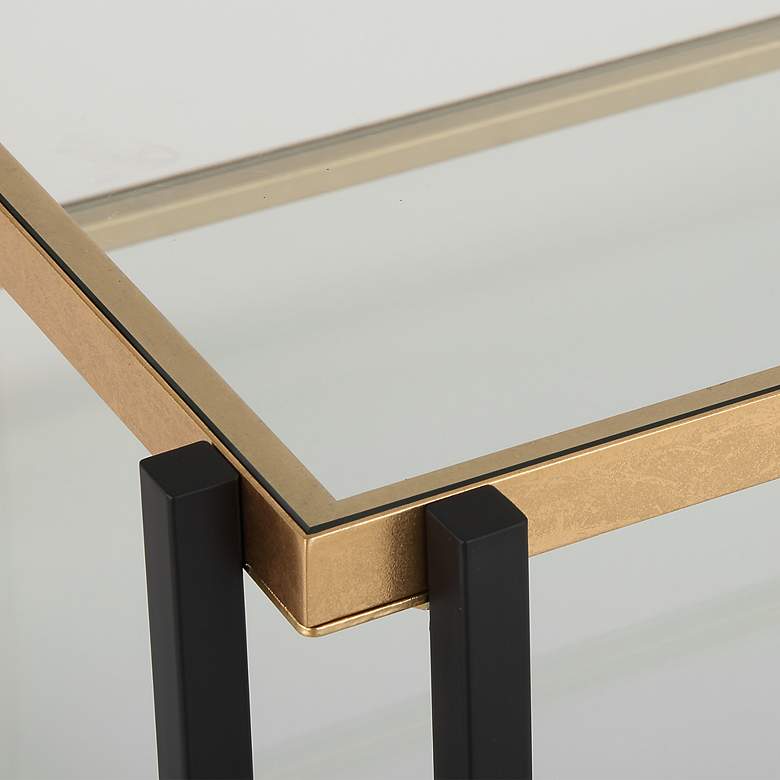 Image 6 Kentmore 48" Wide x 17" High Gold and Black Coffee Table more views