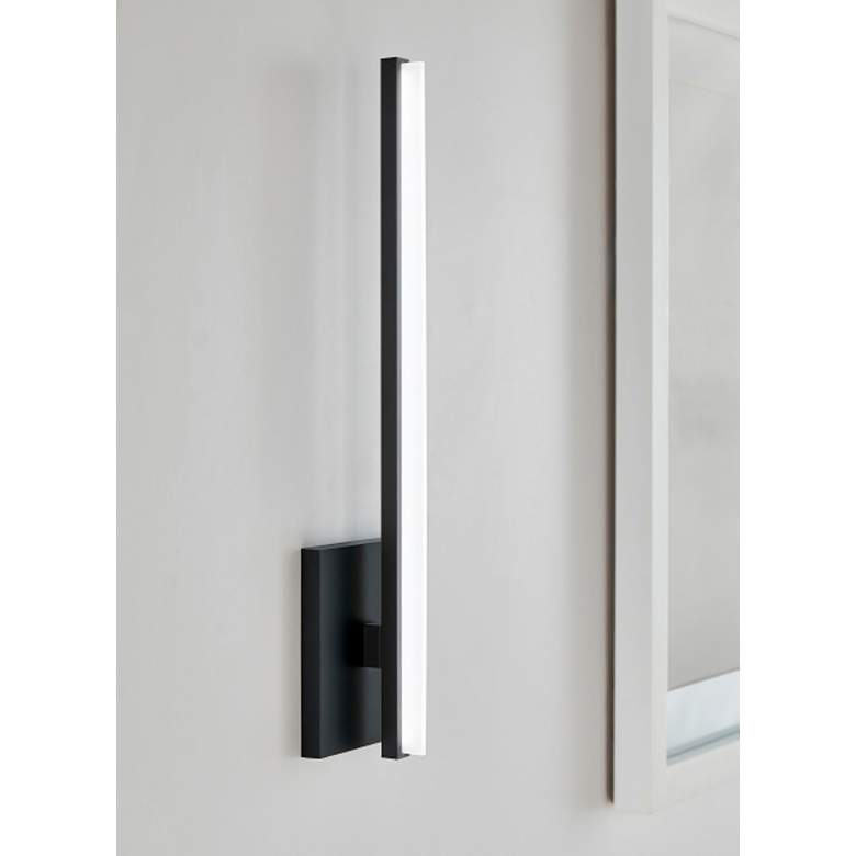 Image 4 Kenway 17 inch High Matte Black LED Wall Sconce more views