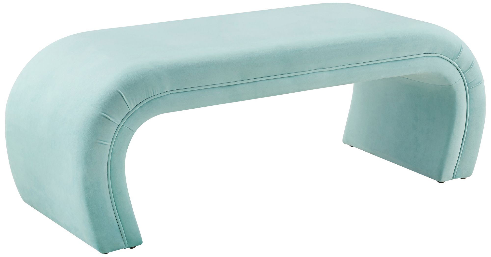 Kenya Bright Blue Velvet Waterfall Style Bench 76A65 Lamps Plus
