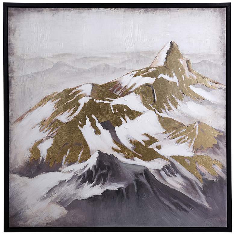 Image 1 Keola Canvas of Mountain Tops First Snow 40" Square Wall Art
