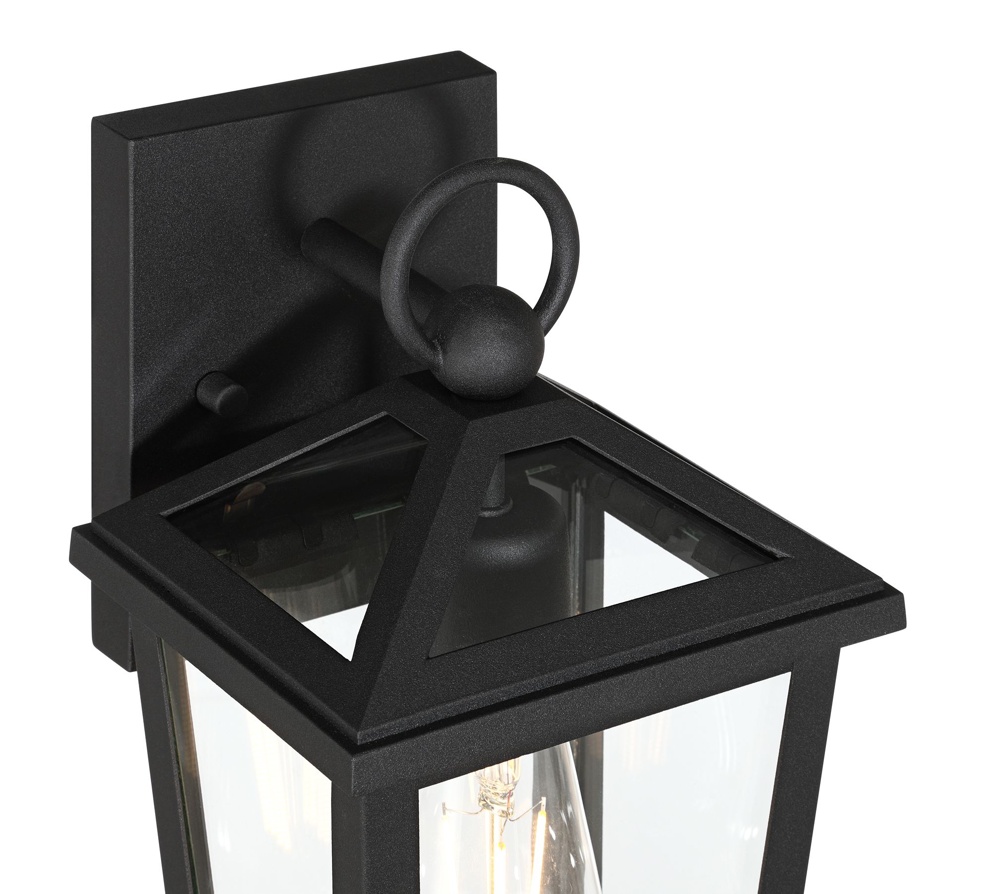 Image 2 Keone 12 1/2" High Textured Black Modern Outdoor Wall Lantern Light more views