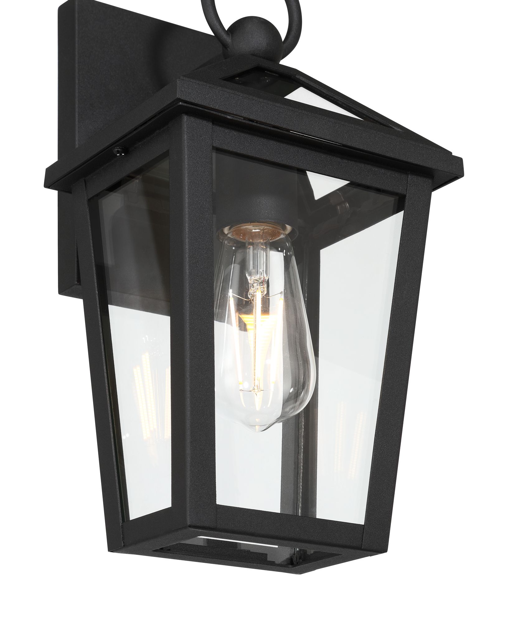 Image 3 Keone 12 1/2" High Textured Black Modern Outdoor Wall Lantern Light more views