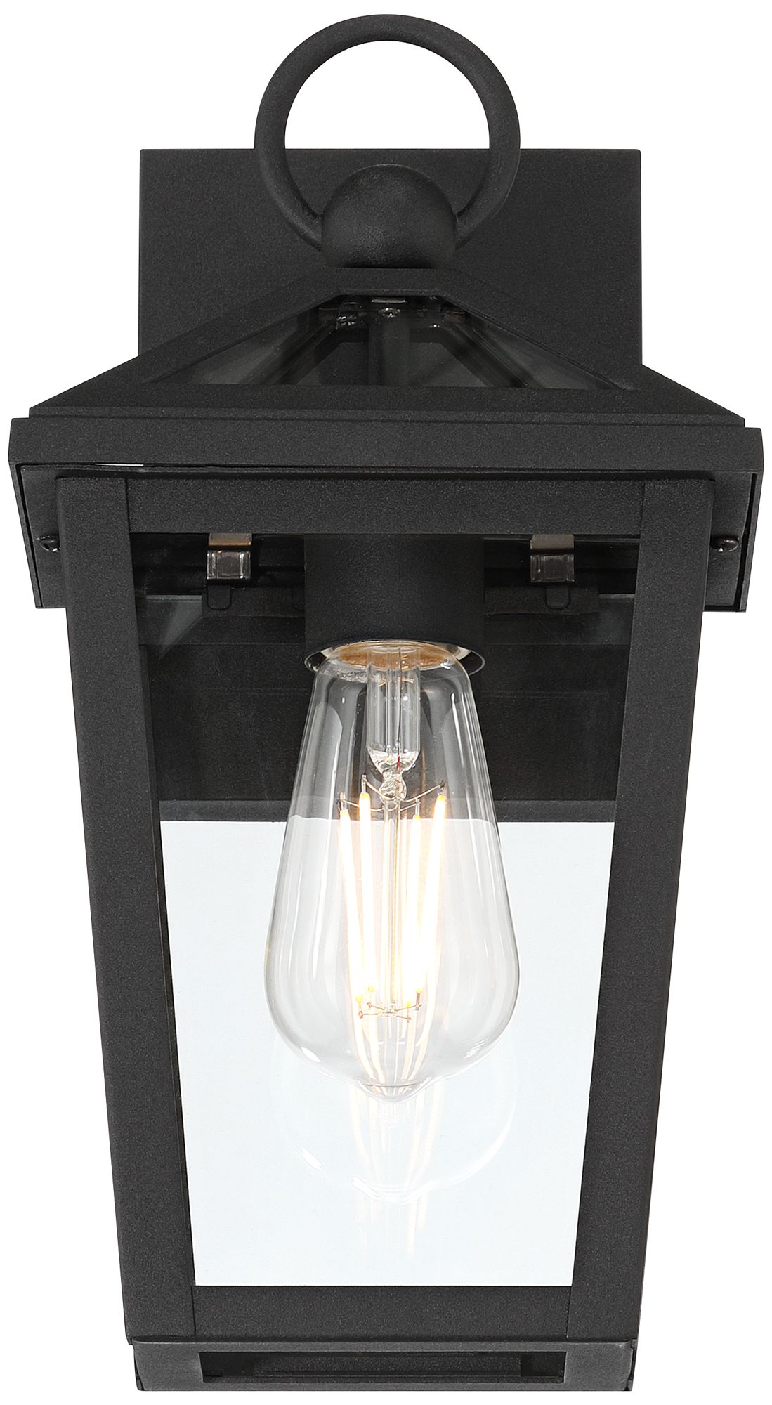 Image 4 Keone 12 1/2" High Textured Black Modern Outdoor Wall Lantern Light more views