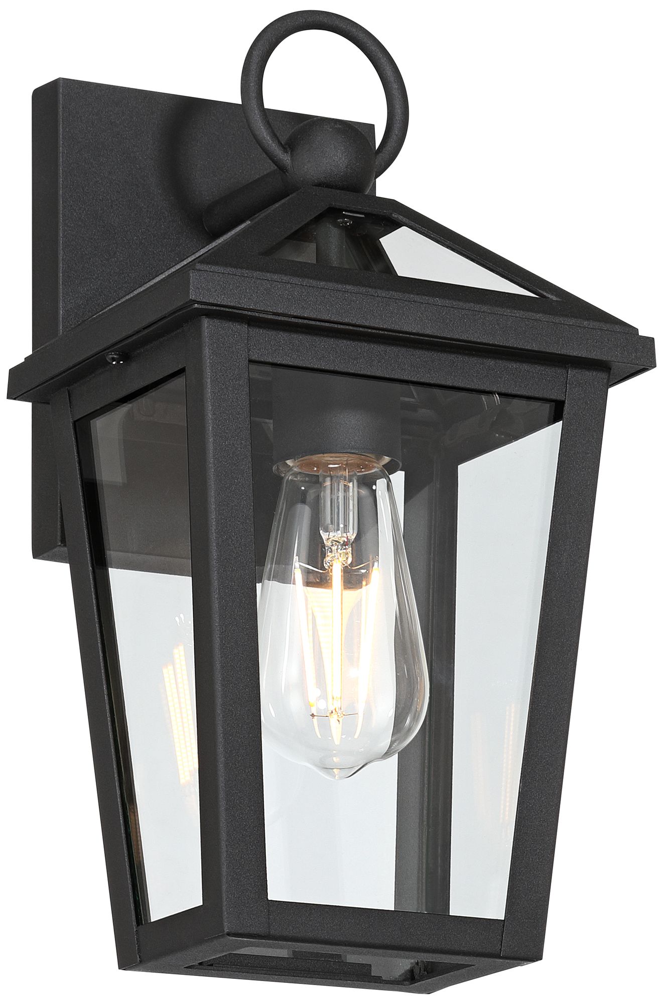 Image 5 Keone 12 1/2" High Textured Black Modern Outdoor Wall Lantern Light more views