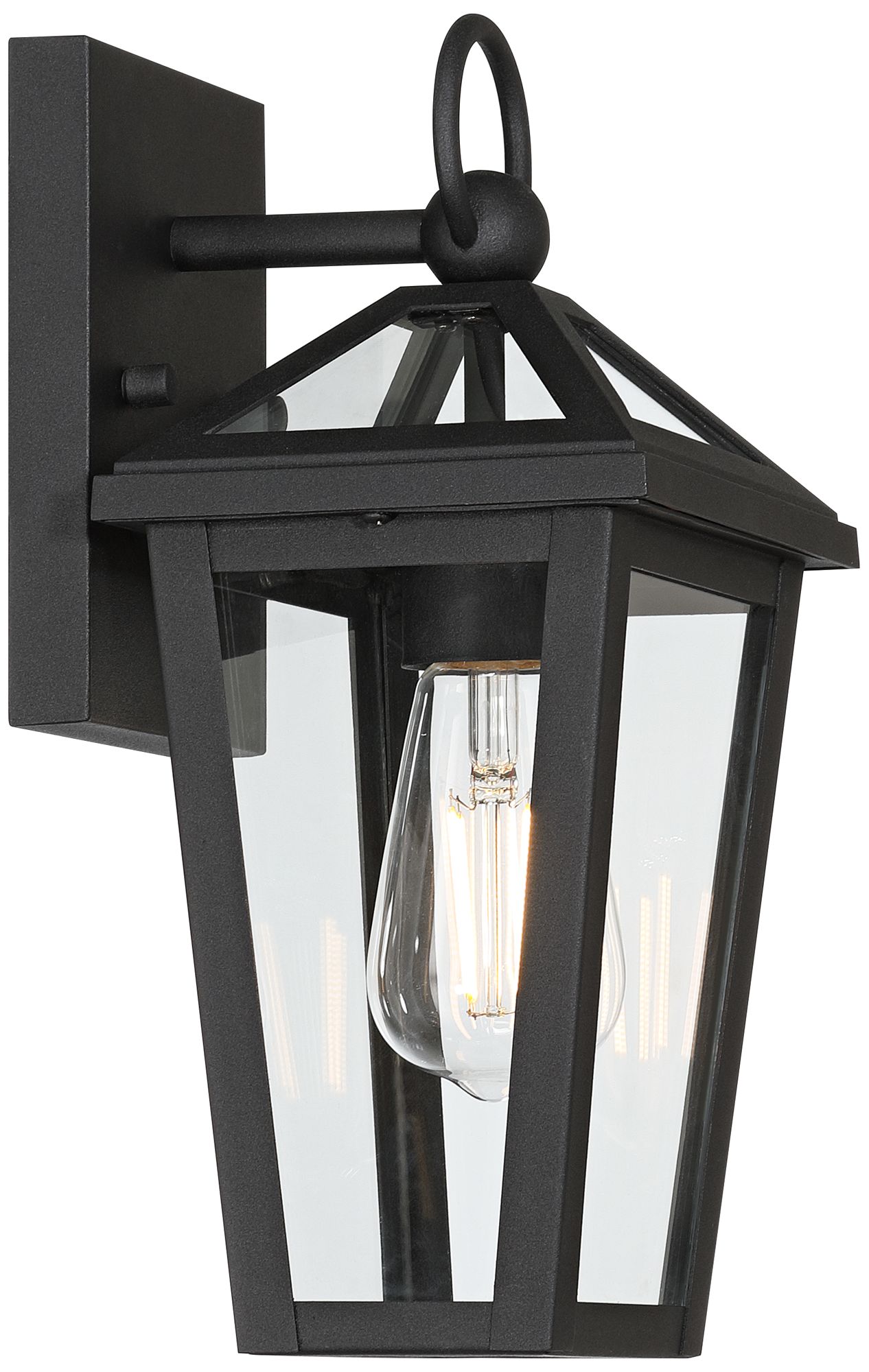 Image 6 Keone 12 1/2" High Textured Black Modern Outdoor Wall Lantern Light more views
