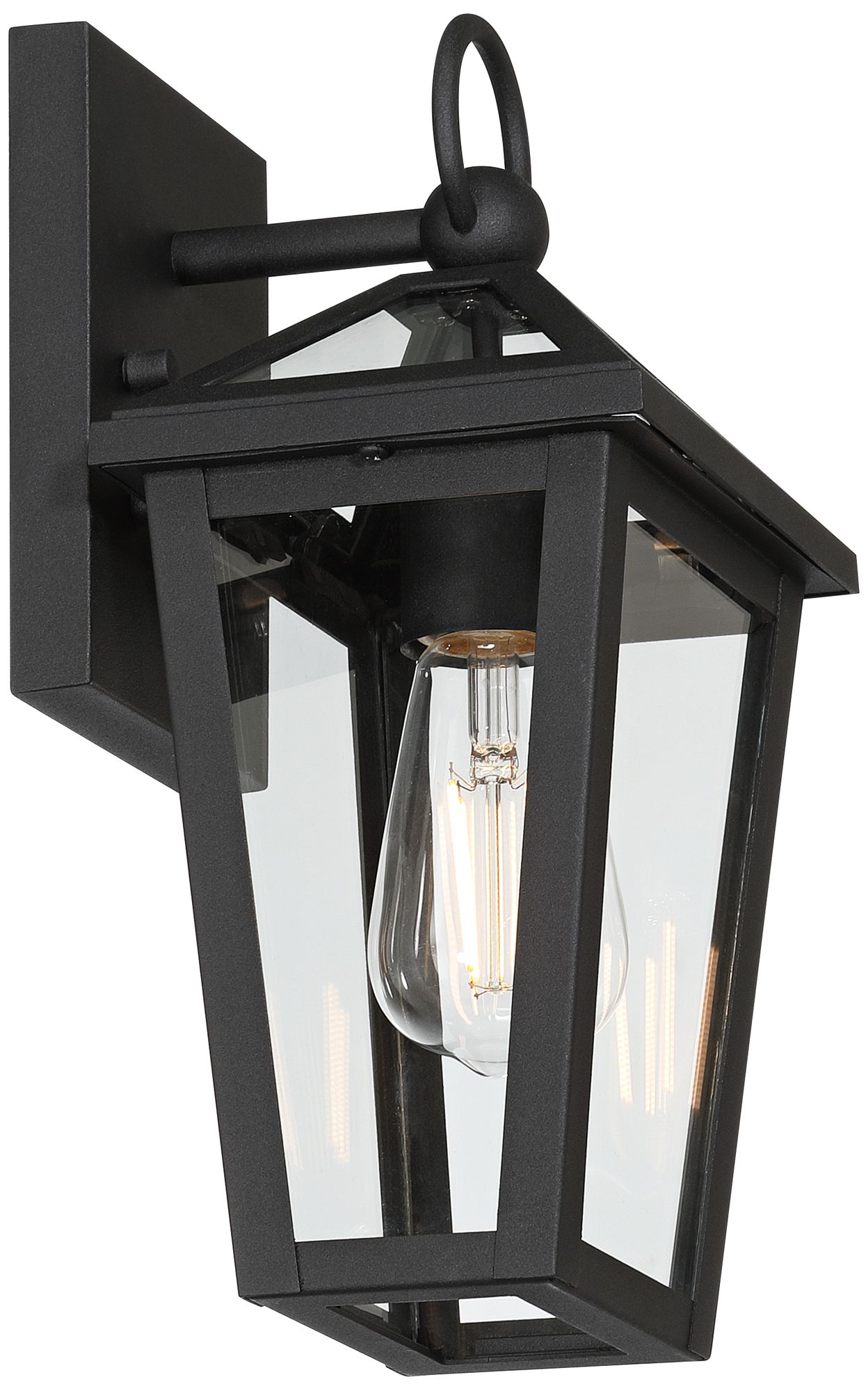 Image 7 Keone 12 1/2" High Textured Black Modern Outdoor Wall Lantern Light more views
