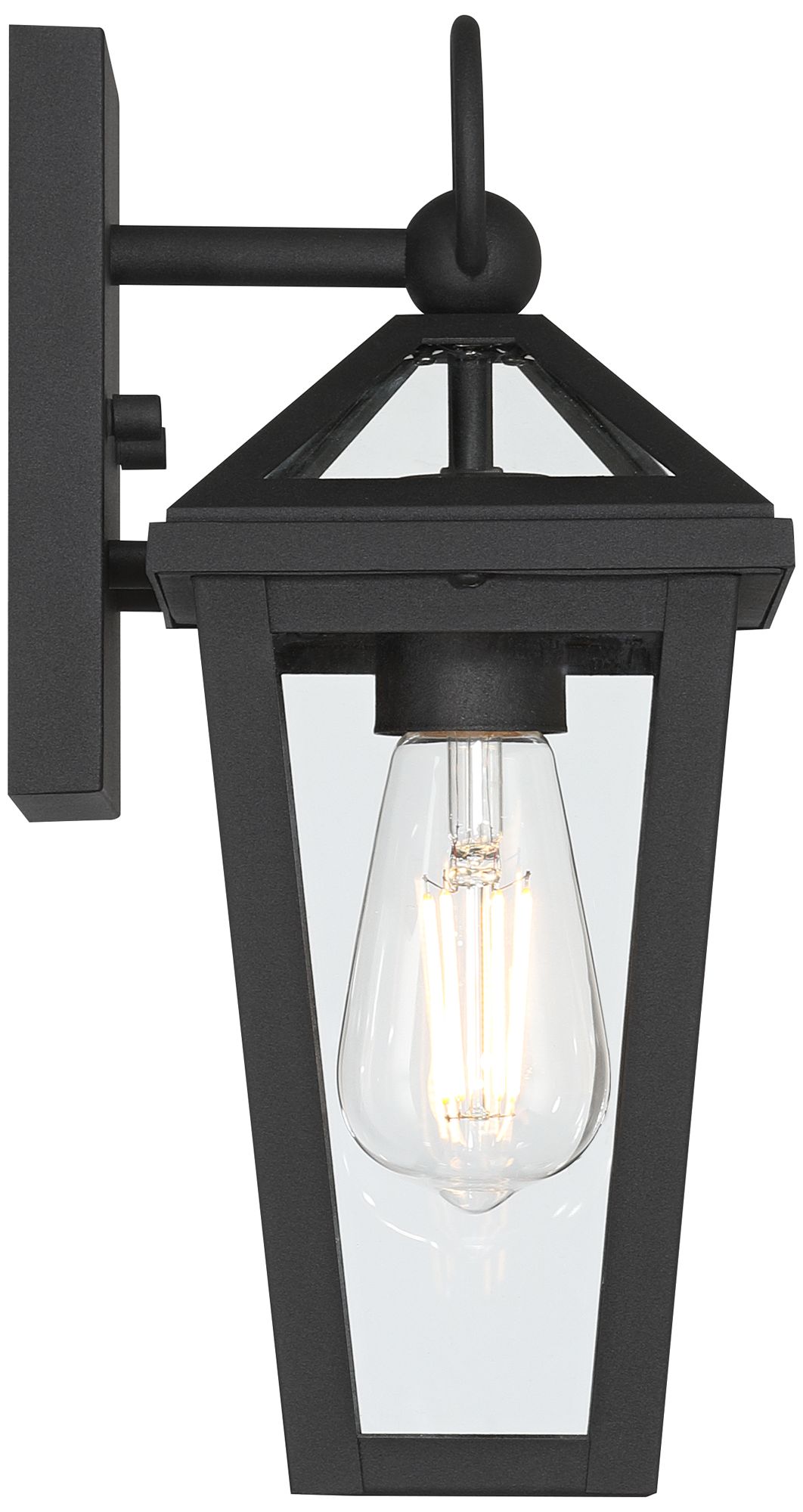 Keone 12 1/2" High Textured Black Modern Outdoor Wall Lantern Light