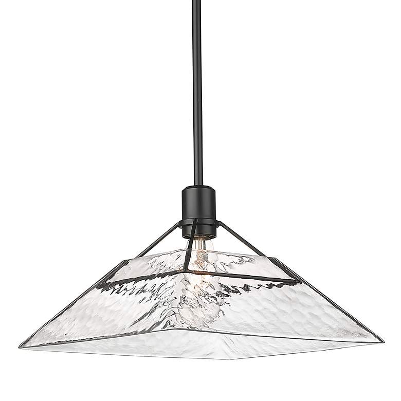 Image 3 Kepler 14" Wide Matte Black 1-Light Pendant With Water Glass more views