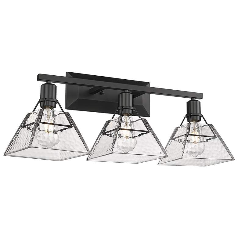 Image 1 Kepler 27 1/2" Wide Vanity Light in Matte Black with Water Glass
