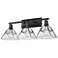 Kepler 27 1/2" Wide Vanity Light in Matte Black with Water Glass
