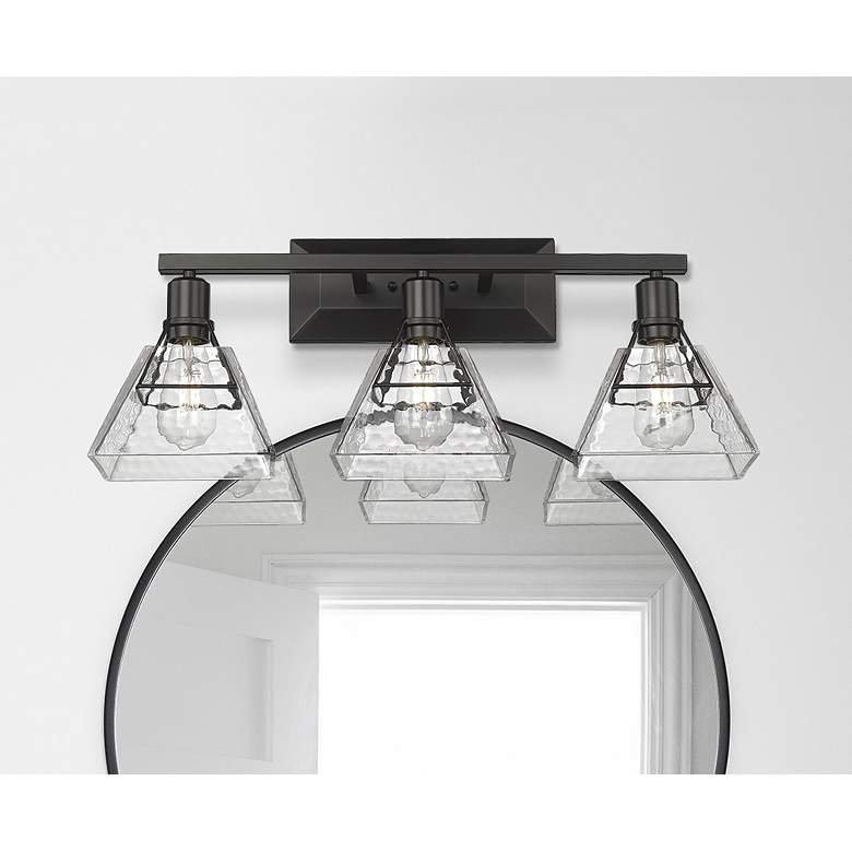 Image 1 Kepler 27 1/2" Wide Vanity Light in Matte Black with Water Glass