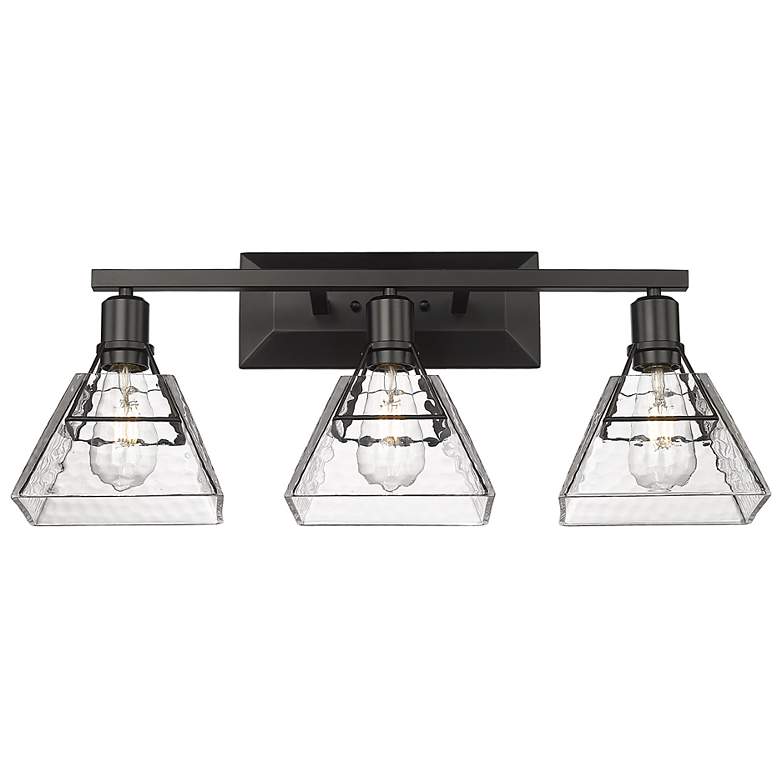 Image 4 Kepler 27 1/2" Wide Vanity Light in Matte Black with Water Glass more views