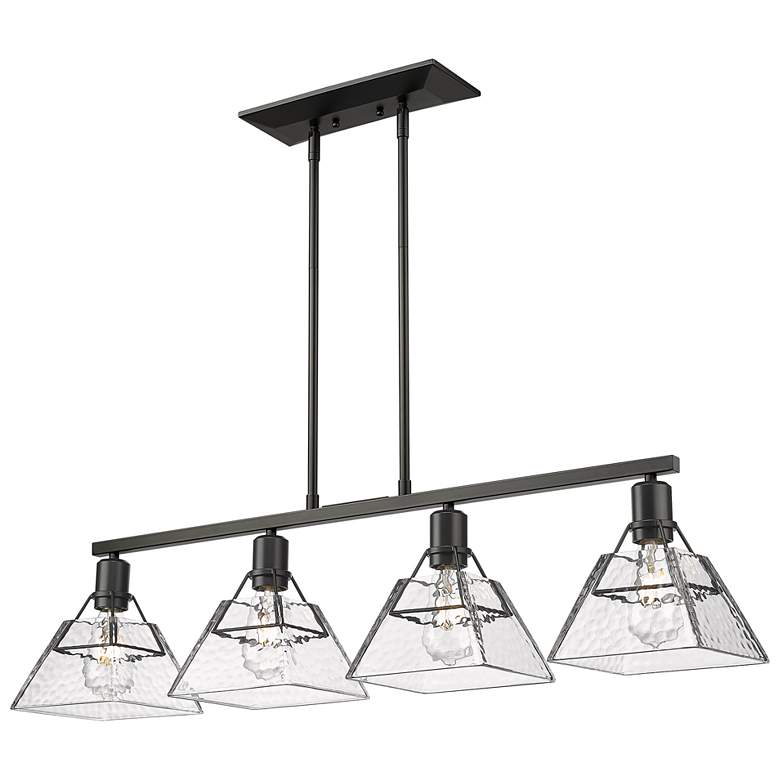 Image 1 Kepler 39 3/8" Wide Linear Pendant in Matte Black with Water Glass