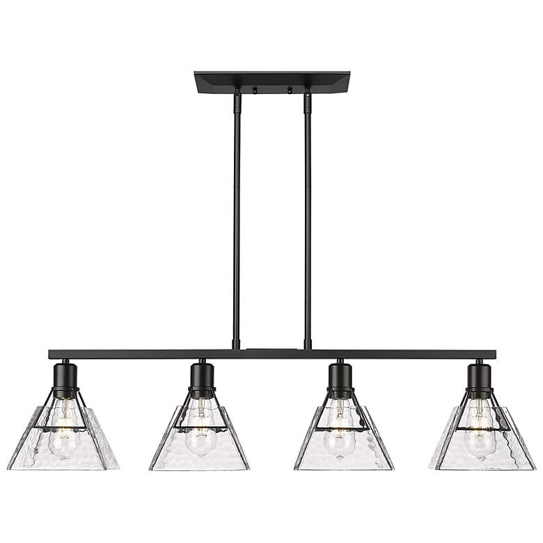 Image 3 Kepler 39 3/8" Wide Linear Pendant in Matte Black with Water Glass more views