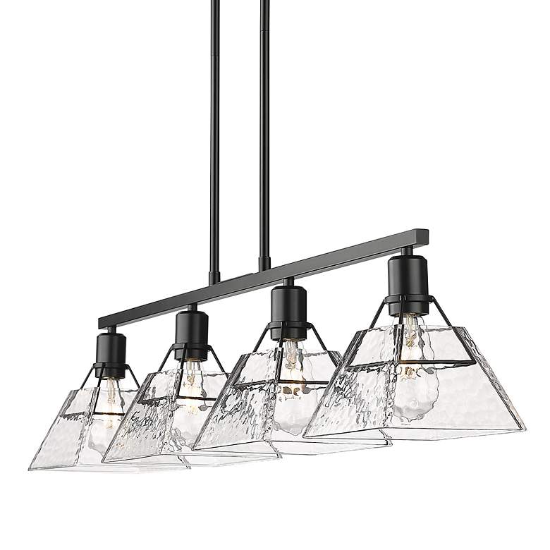 Image 5 Kepler 39 3/8" Wide Linear Pendant in Matte Black with Water Glass more views