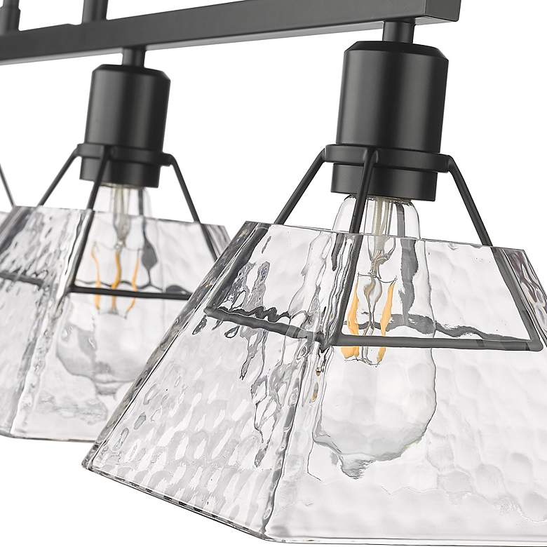Image 6 Kepler 39 3/8" Wide Linear Pendant in Matte Black with Water Glass more views
