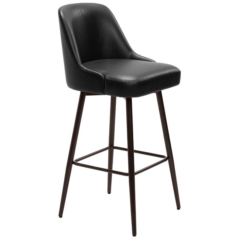 Image 1 Keppel Swivel Barstool Black & Bronze